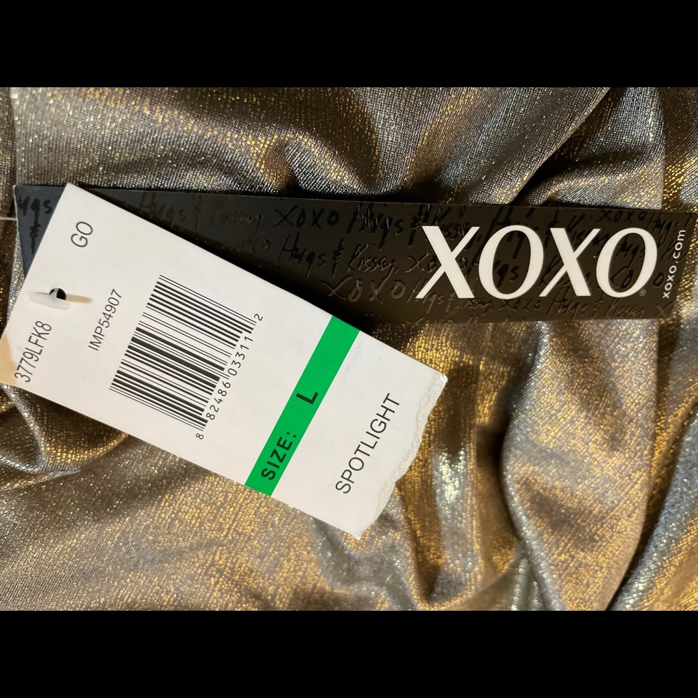 NEW XOXO Gold & Black Top. Size Large. Make An Offer - Picture 6 of 6